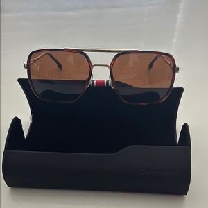Carrera Gold and Brown Sunglasses with Black Case. Men or women